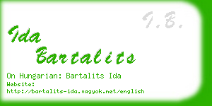 ida bartalits business card